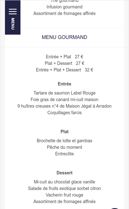 Menu  combiné - Simple Carte