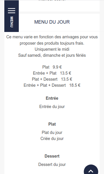 Menu avec restriction - Simple Carte